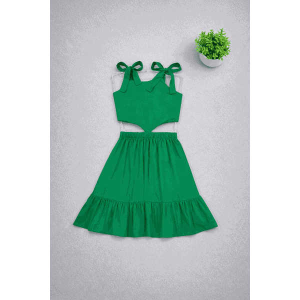  Vestido Recorte Verde