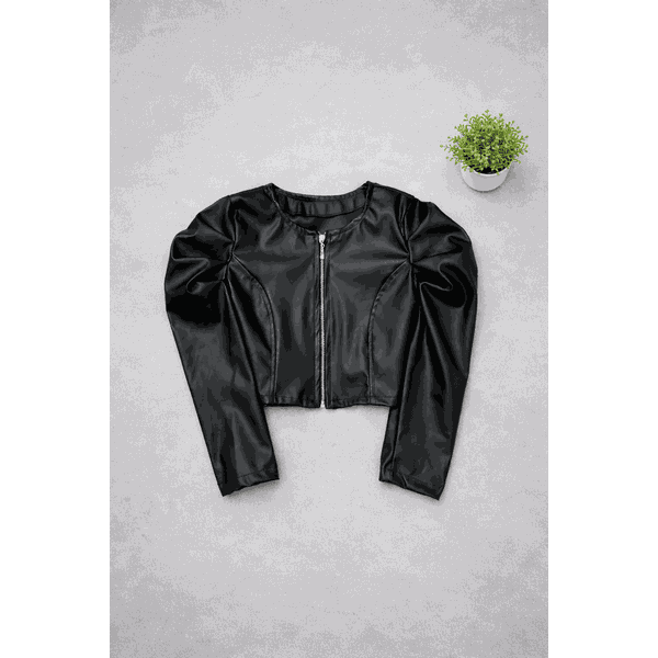 Jaqueta Courino Manga Bufante