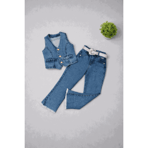 Conjunto Colete + Calça Flare Luana 