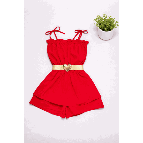 Macaquinho Vestido Com Cinto 