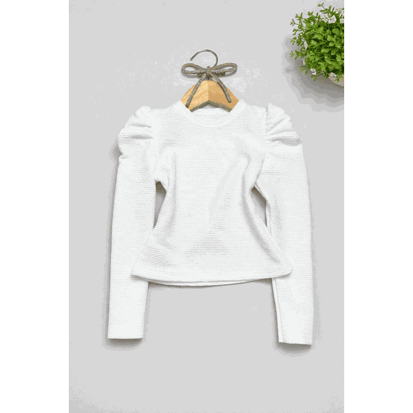 Blusa Ribana Manga Longa Branca