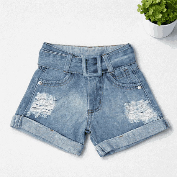 Short Jeans Com Cinto