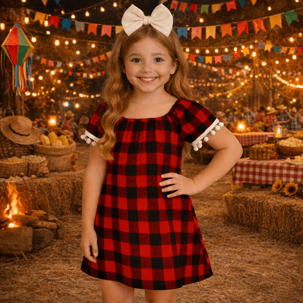 Vestido Xadrez Vermelho Natal