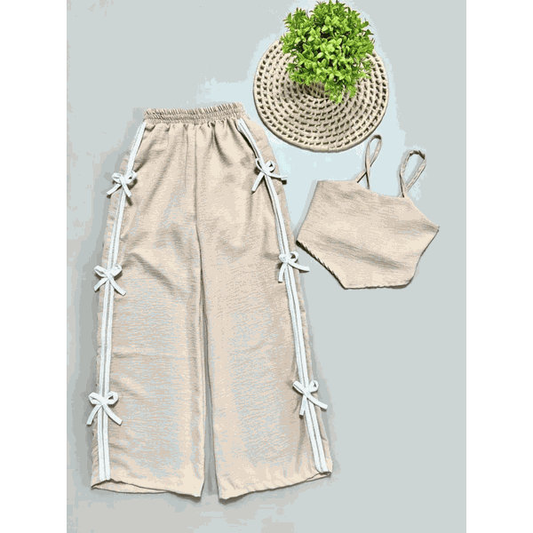 Conjunto Juvenil Laço Bege