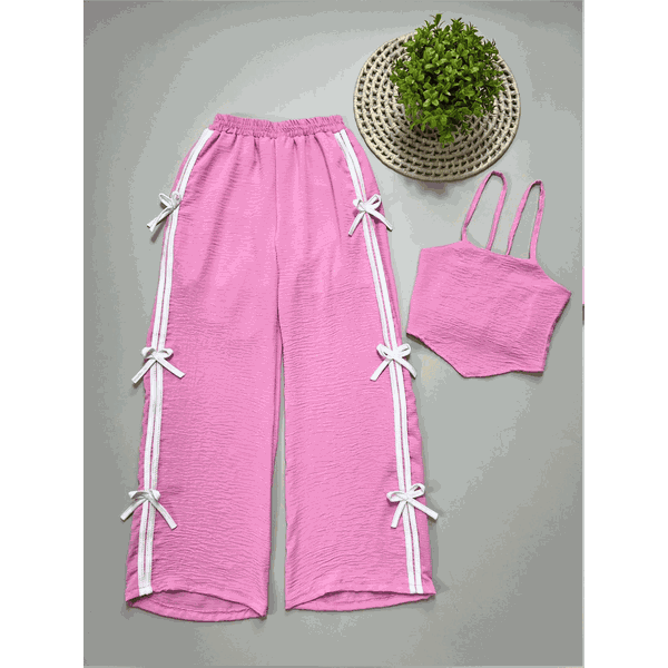Conjunto Juvenil Laço Rosa