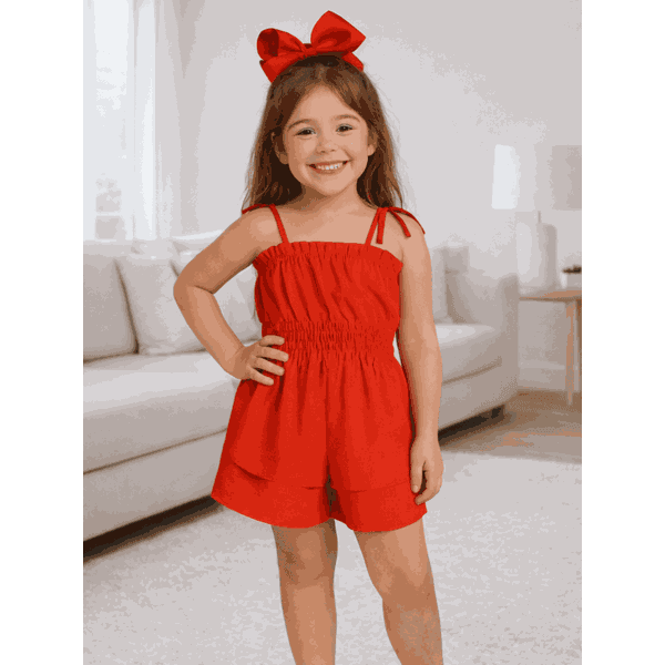 Macaquinho Vestido Vermelho 