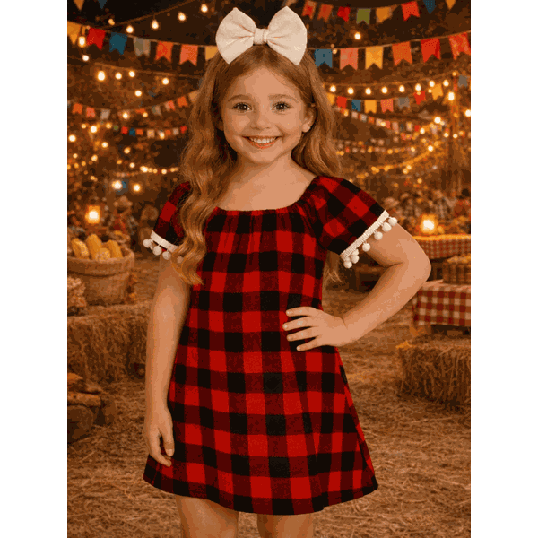 Vestido Xadrez Vermelho Natal