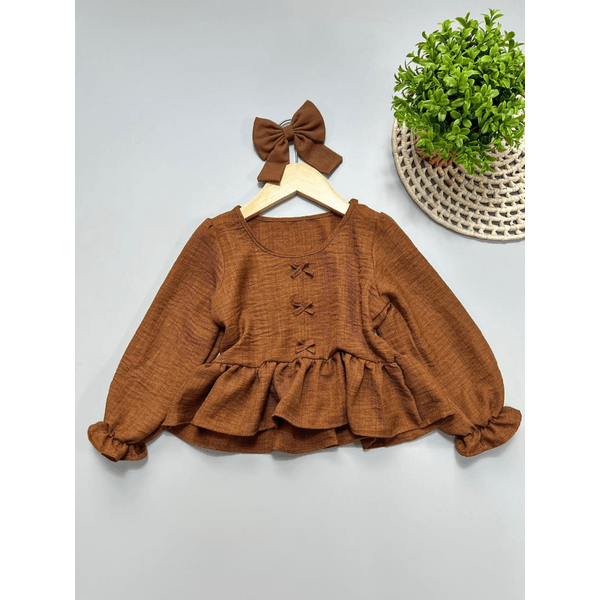 Blusa Bata Marrom
