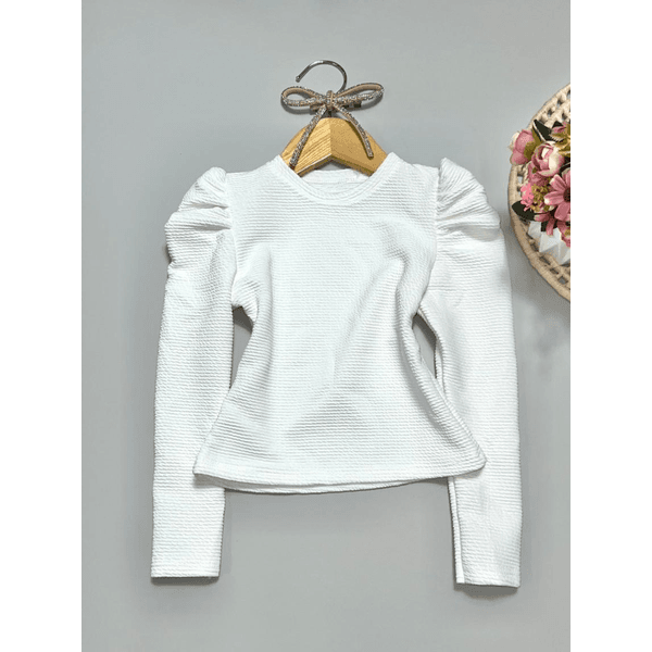 Blusa Ribana Manga Longa Branca