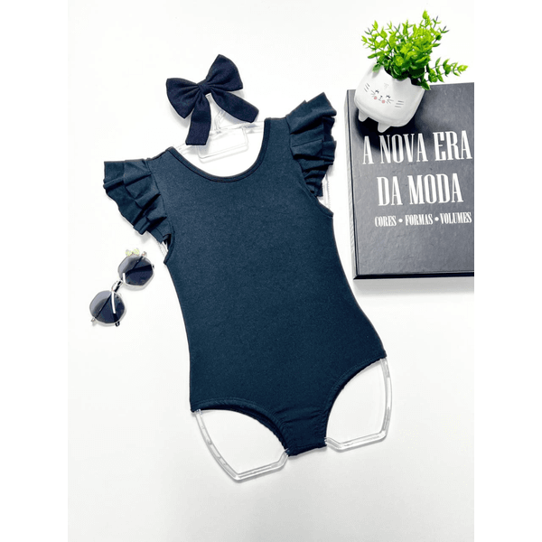 Body Manga Curta Preto