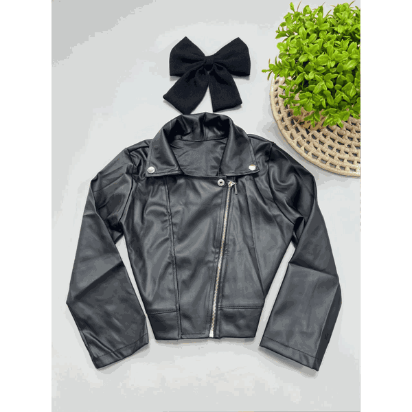 Jaqueta Courino Juvenil Preto 