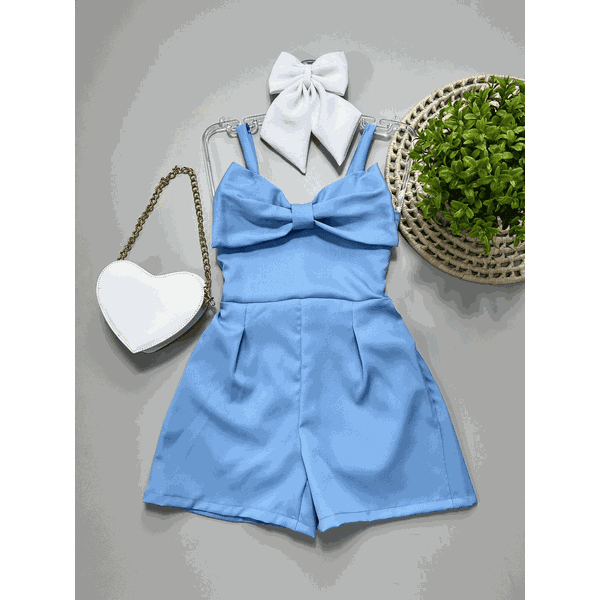 Macaquinho Alfaiataria Laço Azul