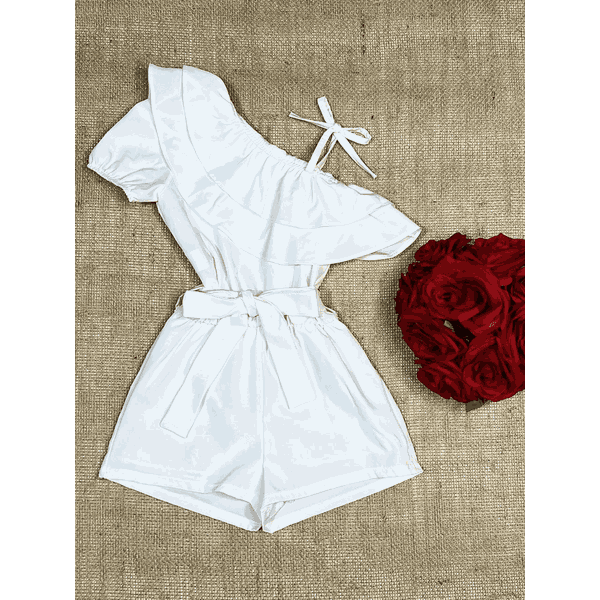 Macaquinho Babado Branco