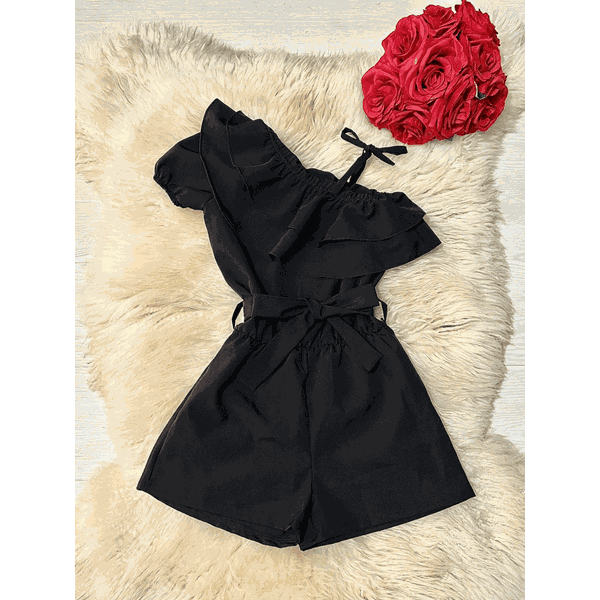 Macaquinho Babado Preto