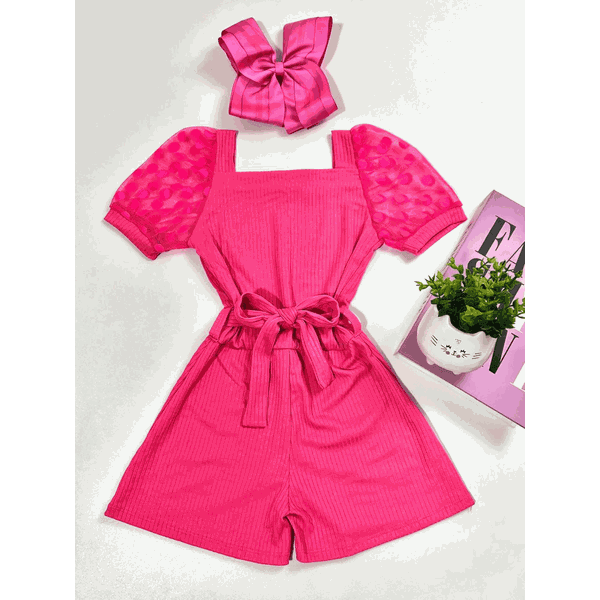 Macaquinho Manga Bufante Pink