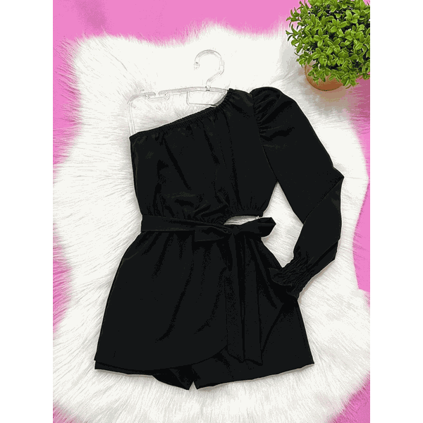 Macaquinho Nula Manga Preto