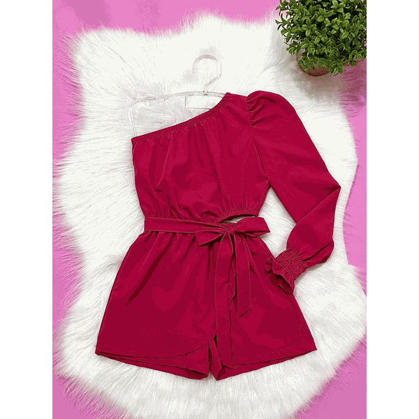 Macaquinho Nula Manga Rosa