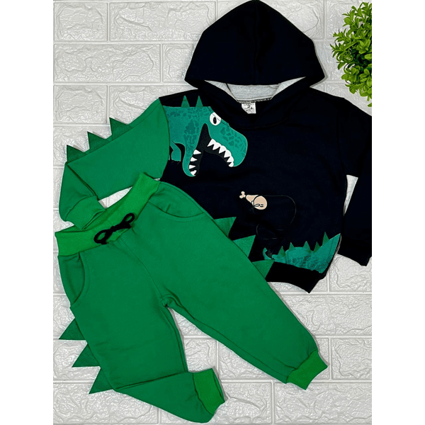 Conjunto Moletom Dino Preto