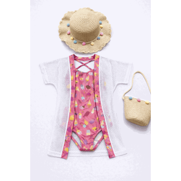 Biquíni Maiô infantil com saída de Praia