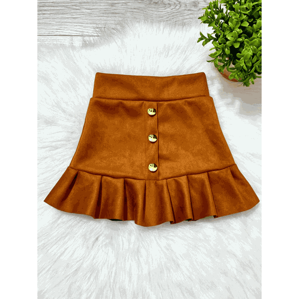 Saia Infantil Suede Marrom