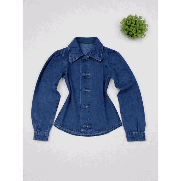 Camisa Jeans Manga Longa