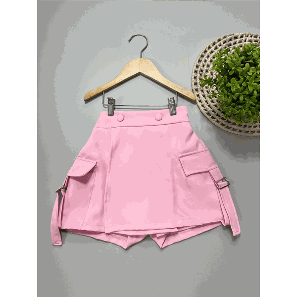 Short Saia Cargo Juvenil Rosa