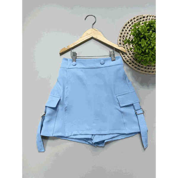 Short Saia Cargo Juvenil Azul