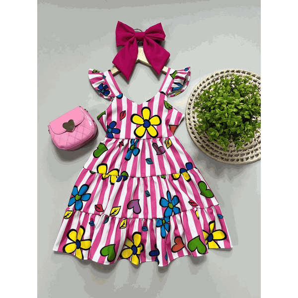 Vestido Infantil Listrado 
