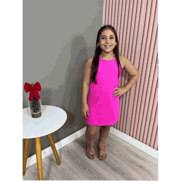 Vestido Alfaiataria Laço Pink