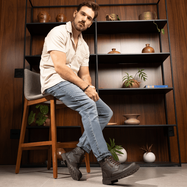 Jeans Roupas Com Coturno Masculino Bota Masculina CalÃ§a Jeans Com - Main Image