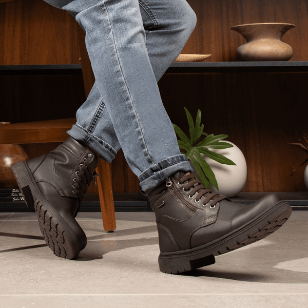 Bota Coturno Masculino Rovetto Casual Social Zíper Lateral