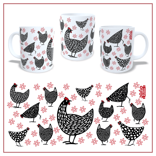 Caneca Galinha d'Angola Branca