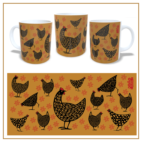 Caneca Galinha d'Angola Amarela