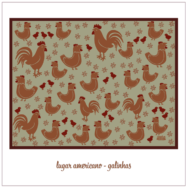 Jogo Americano Galinhas Verde - Decoração Rústica Country | João Rural 