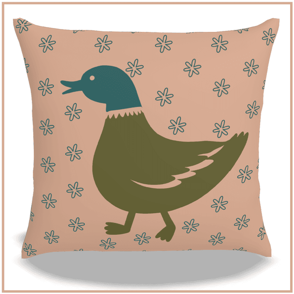 Capa de Almofada Patos Rosa - Decoração Rústica Country | João Rural 