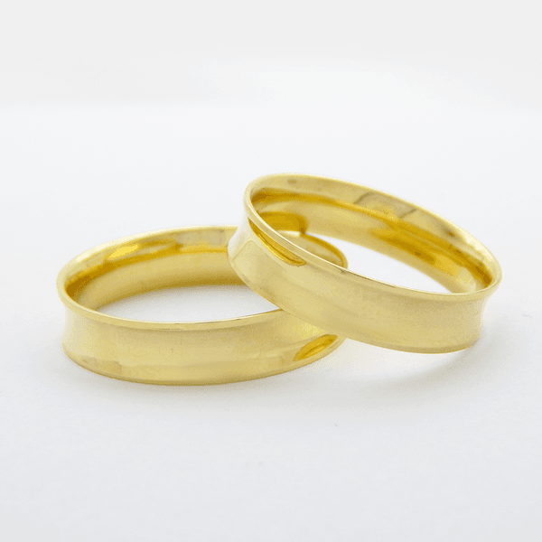 Alianças de Casamento de Ouro 18K Côncava 5mm 