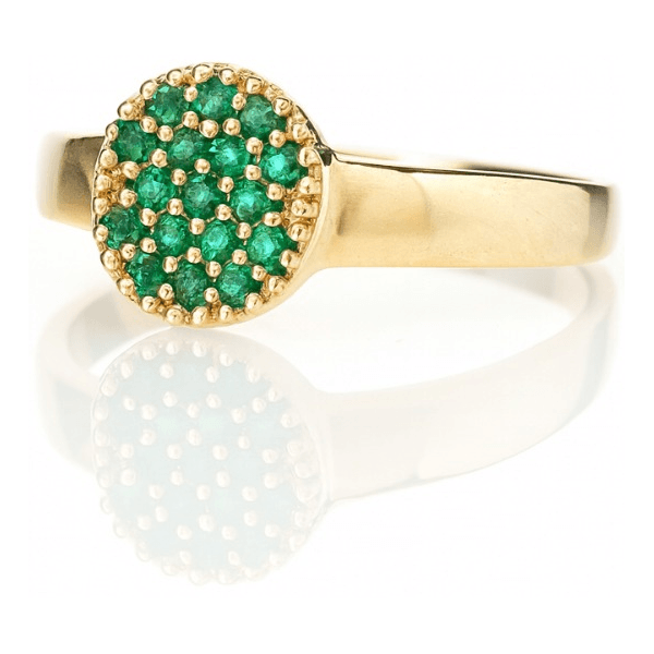 Anel em Ouro 18K com Esmeraldas Naturais Cravejadas – Elegância e Brilho Único