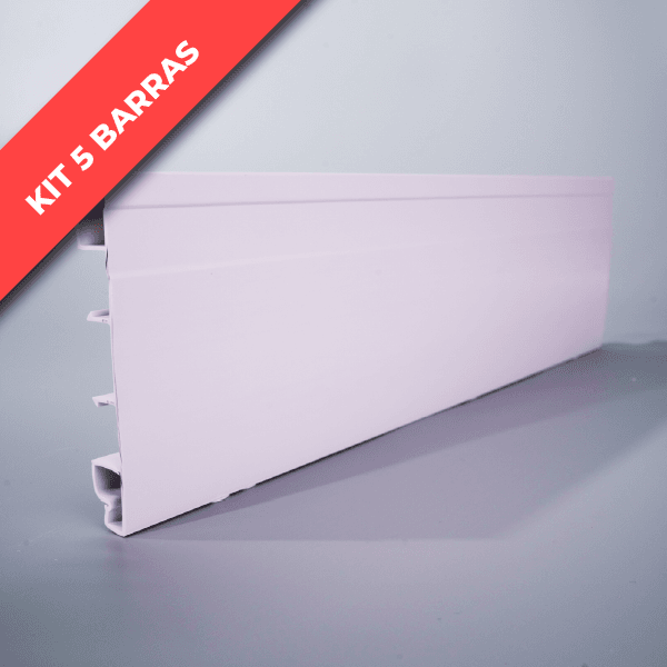 KIT RODAPÉ CLASSIC EM PVC 100MMX3,0M BRANCO NEVE - Joiplastic