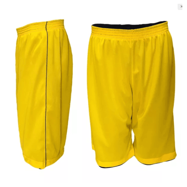 Bermuda Esportiva Dupla Face Marinho e Amarelo