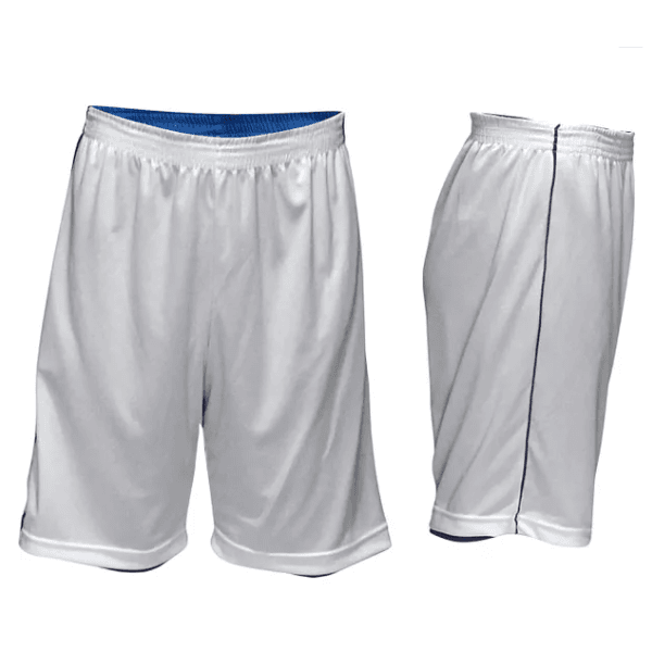 Bermuda Esportiva Dupla Face Azul Royal e Branco