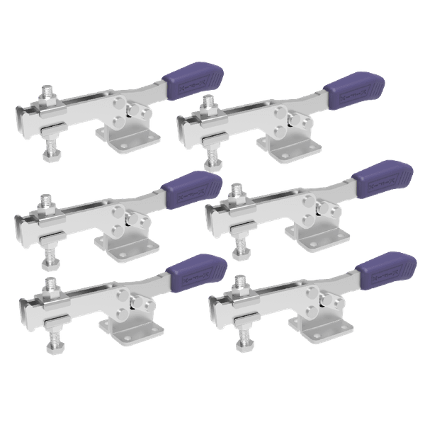 Kit 6 peças Grampo de Aperto Rápido Horizontal KIFIX KF511 D INOX 90Kgf