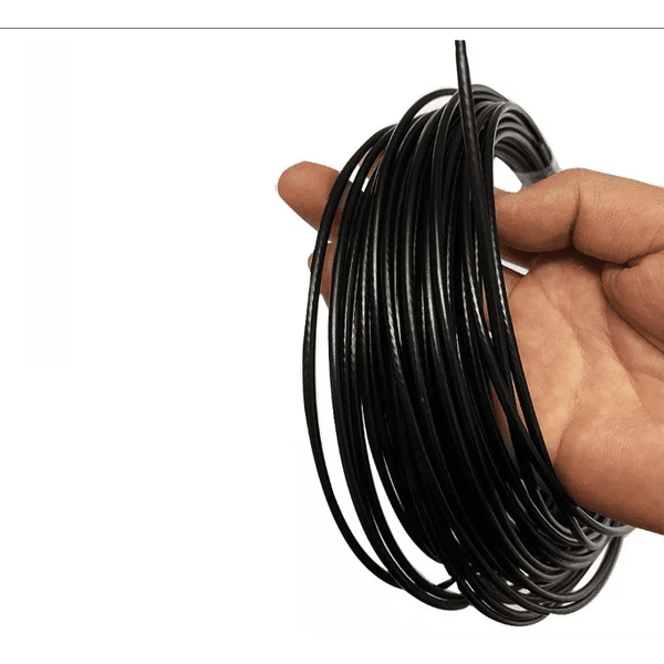 100 Mts Cabo Aço Revestido Academia PVC 3.18 Academia - Preto