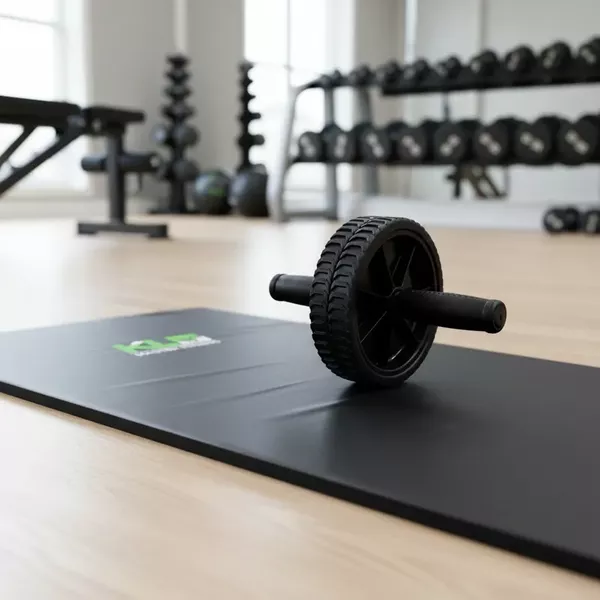 Kit Roda Abdominal Exercícios Lombar Colchonete D50 Preto