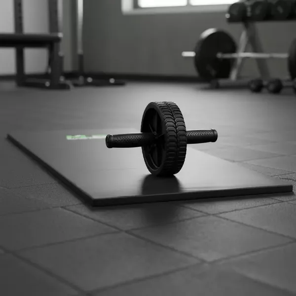 Kit Roda Abdominal Exercícios Lombar Colchonete D50 Preto