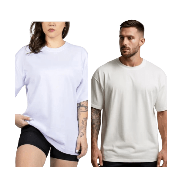 Camiseta Oversized Masculina e Feminina Longa 100% Algodão Branca