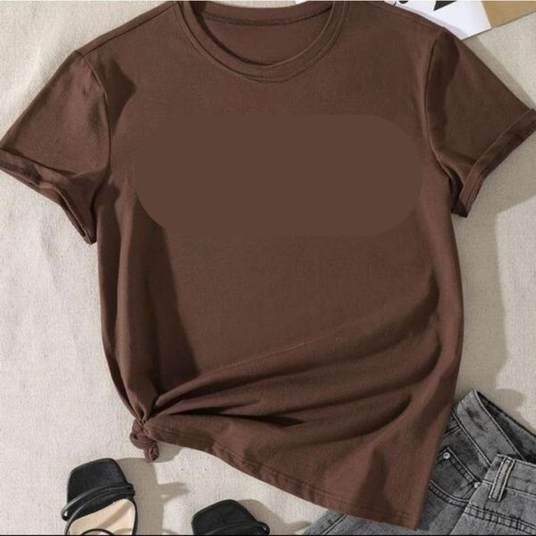 Camiseta Feminina Básica Unissex T-shirt Lisa 100% Em Algodão Marrom