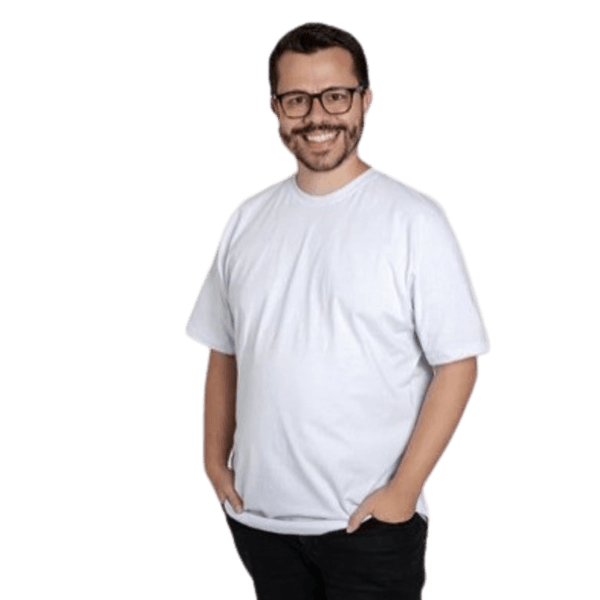 Camiseta Plus Size Algodão Adulto Unissex Branca