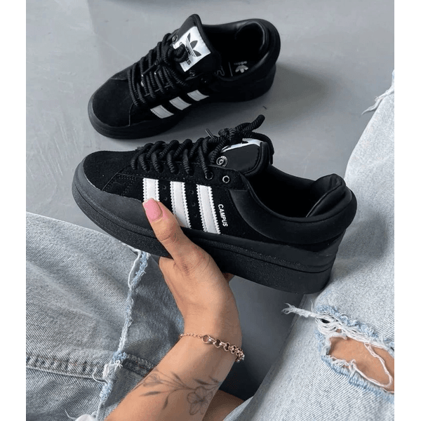 Tênis Adidas Campus X Bad Bunny Preto com Listra Branco 