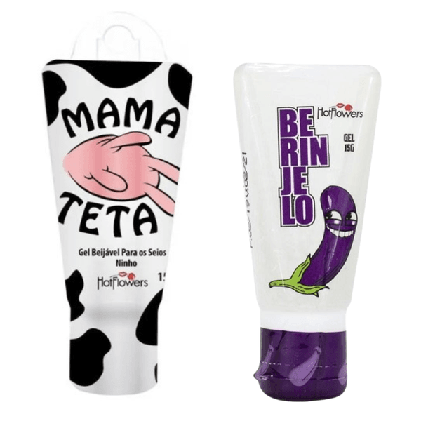 Kit Mama Teta Gel Beijável e Excitante Berinjelo