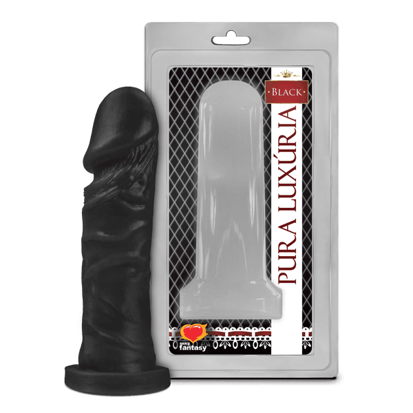 Dildo Pênis Realístico Preto Maciço - 15,3cm X 4cm